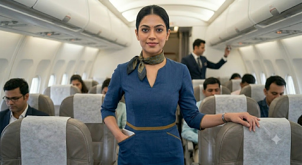 a cabin crew member develop a cabin crew personality and standing confidently