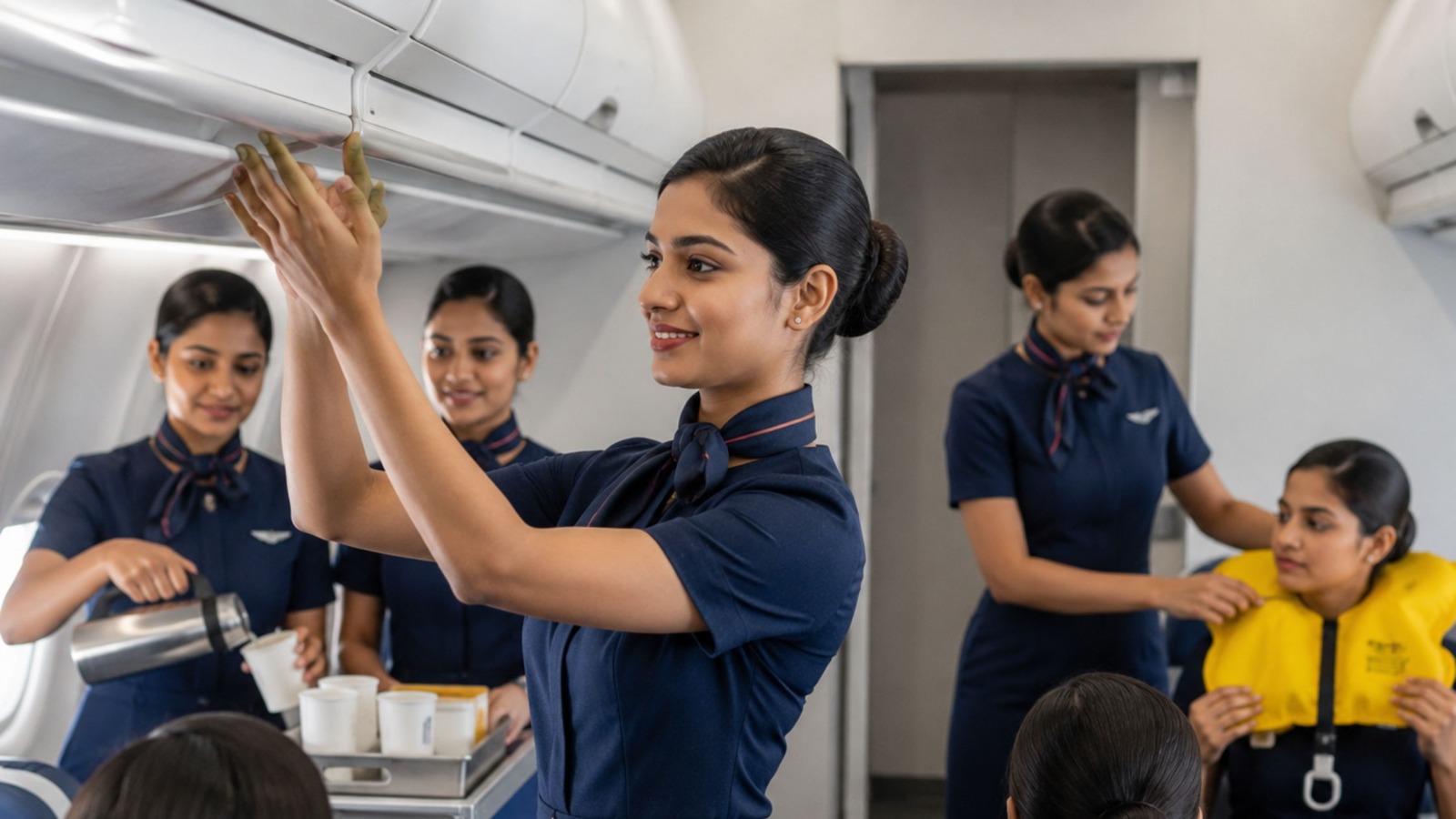 Cabin crew academy near me practical airline training session