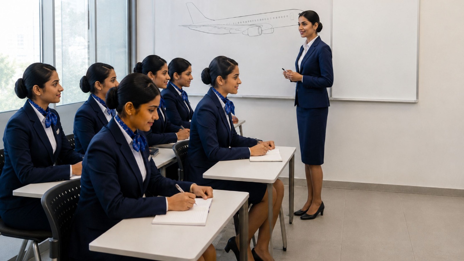 Cabin crew classroom for Frankfinn institute fees comparison